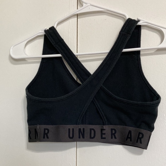 UNDER ARMOUR Racer Back Black Gray Trim Sports Exercise Running Bra Womens Small - Picture 11 of 13